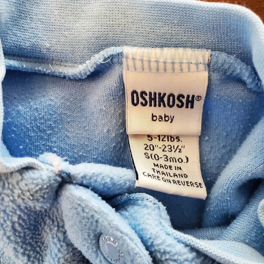 Vintage Baby Blue Boys Sleeper Footed Pajama PJ 0-3m